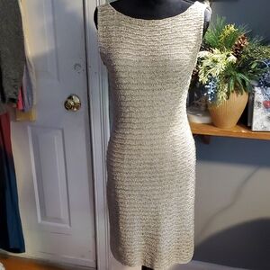 Carmen Marc Valvo Gold Midi Dress